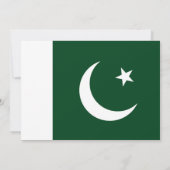 Einladung der pakistanischen Flagge zur Babydusche (Rückseite)