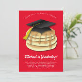 Einladung der Pancake Brunch Graduation Party (Stehend Vorderseite)