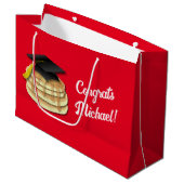 Einladung der Pancake Brunch Graduation Party Große Geschenktüte (Vorderseite Schrägansicht)