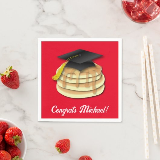 Einladung der Pancake Brunch Graduation Party Serviette (Beispiel)