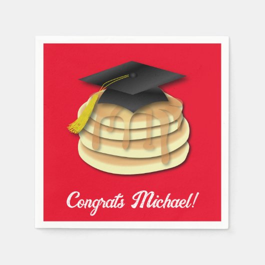 Einladung der Pancake Brunch Graduation Party Serviette (Vorderseite)