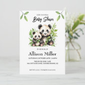 Einladung der Panda Baby Shower (Stehend Vorderseite)