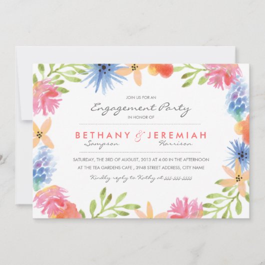 Einladung der Paradise Engagement Party (Vorderseite)