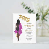 Einladung der Partei "Frauenbudget Rosa Graduation (Stehend Vorderseite)