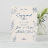 Einladung der Partei für das Engagement von Beige (Stehend Vorderseite)