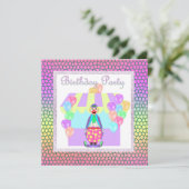 EINLADUNG DER PASTEL CIRCUS CLOWN BIRTHDAY PARTY (Stehend Vorderseite)