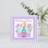 EINLADUNG DER PASTEL CIRCUS CLOWN BIRTHDAY PARTY (Stehend Vorderseite)