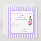 EINLADUNG DER PASTEL CIRCUS CLOWN BIRTHDAY PARTY (Rückseite)