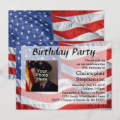 Einladung der Patriotischen Geburtstagspartei Flag (Vorne/Hinten)
