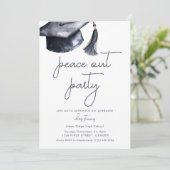 Einladung der Peace Out Party Graduation Party (Stehend Vorderseite)