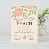 Einladung der Peach Baby Dusche (Stehend Vorderseite)