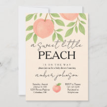 Einladung der Peach Baby Dusche
