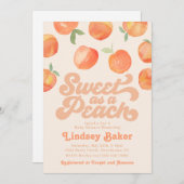 Einladung der Peach Baby Dusche | Baby Peach (Vorne/Hinten)