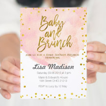 Einladung der Peach Baby Shower Brunch