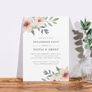 Einladung der Peach Blossom Engagement Party