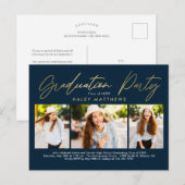 Einladung der Penned Party Graduation Party Postkarte (Vorne/Hinten)