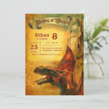 Einladung der personalisierten Dragon Geburtstagsp