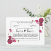 Einladung der personalizável Ehe mit Flores. (Stehend Vorderseite)