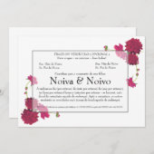 Einladung der personalizável Ehe mit Flores. (Vorne/Hinten)