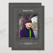 Einladung der Pewter-Frame-Foto-Graduierung (Vorne/Hinten)