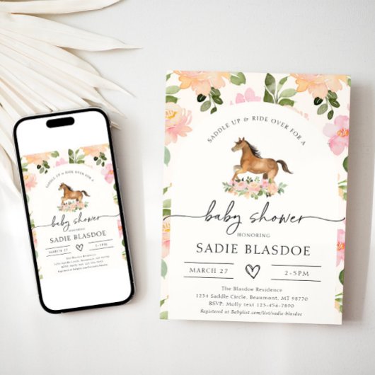 Einladung der PferdeBaby-Dusche