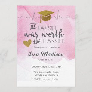 Einladung der Pflegerin Rosa und Gold Abschluss