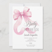 Einladung der Pink Bow Baby Shower Girl (Vorderseite)