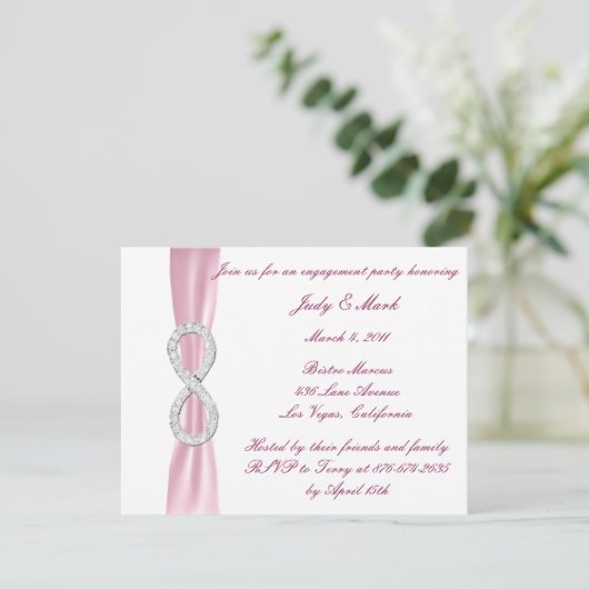 Einladung der Pink Diamond Infinity-Engagement-Par (Stehend Vorderseite)