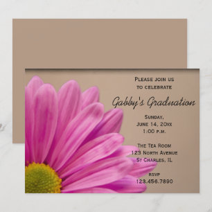 Einladung der Pink Gerber Daisy Graduation Party