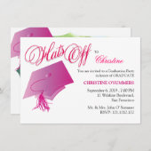 Einladung der Pink Graduation Party für Mädchen (Vorne/Hinten)