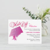 Einladung der Pink Graduation Party für Mädchen (Stehend Vorderseite)