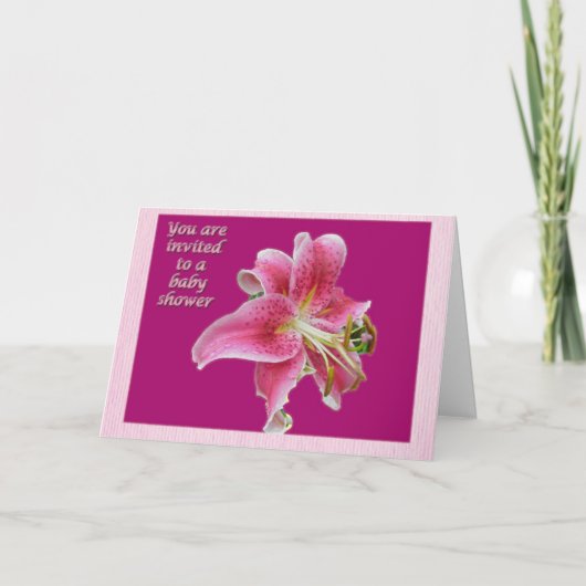 Einladung der Pink Lily Baby Dusche (Vorderseite)