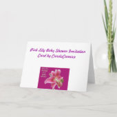 Einladung der Pink Lily Baby Dusche (Rückseite)