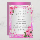 Einladung der Pink Roses and Pearls (Vorne/Hinten)