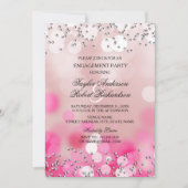 Einladung der Pink Sparkle Lights Engagement Party (Vorderseite)