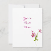 Einladung der Pink Tiger Lily (Rückseite)