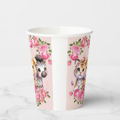 Einladung der Pink WIld Animal Girl's Baby Shower Pappbecher (Links)