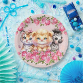 Einladung der Pink WIld Animal Girl's Baby Shower Pappteller (Party)