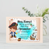 Einladung der Pirate Birthday Party (Stehend Vorderseite)