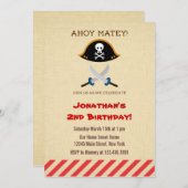 Einladung der Pirate Birthday Party (Vorne/Hinten)
