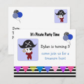 Einladung der Pirate Birthday Party (Vorne/Hinten)