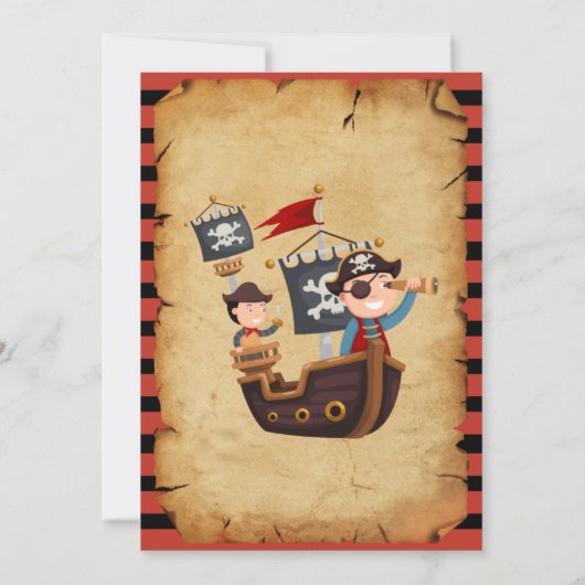 Einladung der Pirate Birthday Party (Rückseite)