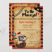 Einladung der Pirate Birthday Party (Vorne/Hinten)