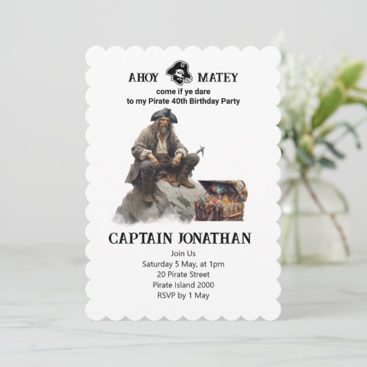 Einladung der Piraten-Piratenflagge (Stehend Vorderseite)