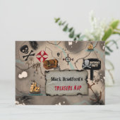 EINLADUNG DER PIRATEN ZUM GEBURTSTAG - KARTE (Stehend Vorderseite)