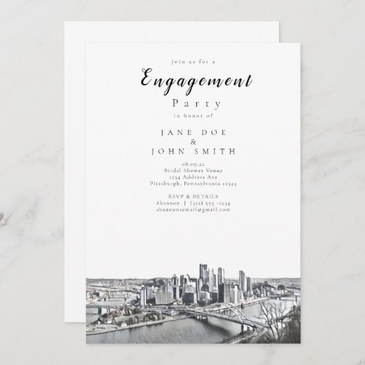 Einladung der Pittsburgh-Engagement-Partei (Vorne/Hinten)