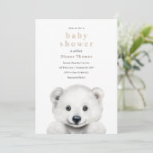 Einladung der Polar Bear Baby Dusche (Stehend Vorderseite)