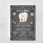Einladung der Polar Bear Boy Baby Dusche (Vorderseite)