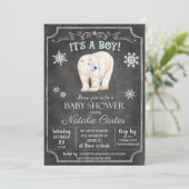 Einladung der Polar Bear Boy Baby Dusche (Stehend Vorderseite)