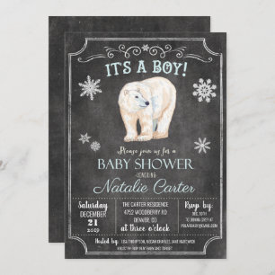 Einladung der Polar Bear Boy Baby Dusche